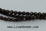 CBZ102 15.5 inches 4mm faceted round bronzite gemstone beads