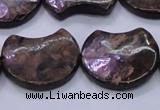 CBZ112 15.5 inches 20*24mm curved moon bronzite gemstone beads