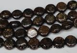 CBZ207 15.5 inches 8mm flat round bronzite gemstone beads