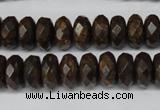 CBZ404 15.5 inches 6*12mm faceted rondelle bronzite gemstone beads