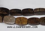 CBZ426 15.5 inches 10*14mm flat drum bronzite gemstone beads