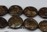 CBZ432 15.5 inches 18mm faceted coin bronzite gemstone beads