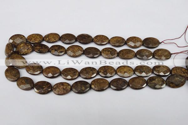 CBZ439 15.5 inches 15*20mm faceted oval bronzite gemstone beads