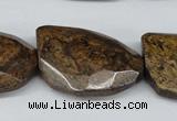 CBZ443 15.5 inches 23*32mm faceted & twisted rectangle bronzite beads