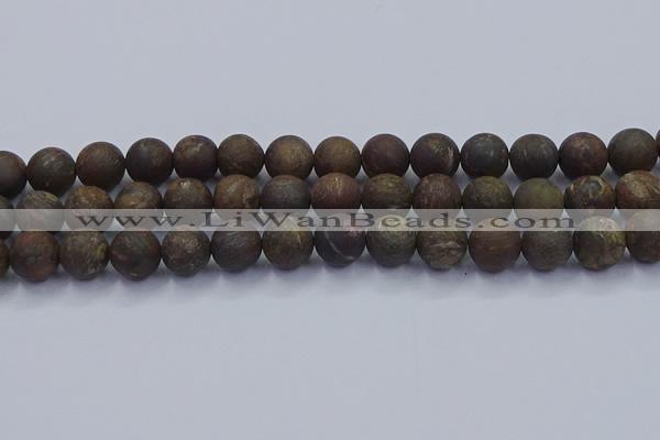 CBZ604 15.5 inches 10mm round matte bronzite beads wholesale