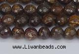 CBZ611 15.5 inches 6mm faceted round bronzite gemstone beads