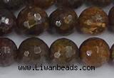 CBZ614 15.5 inches 12mm faceted round bronzite gemstone beads