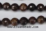 CBZ95 15.5 inches 10mm faceted round bronzite gemstone beads