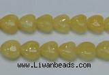 CCA11 15.5 inches 10*10mm heart yellow calcite gemstone beads