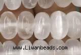 CCA368 15.5 inches 6*10mm rondelle white calcite gemstone beads