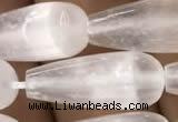 CCA375 15.5 inches 8*20mm teardrop white calcite gemstone beads