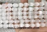 CCA379 15.5 inches 8*10mm rice white calcite gemstone beads