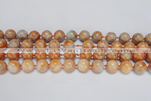 CCA455 15.5 inches 14mm round orange calcite gemstone beads