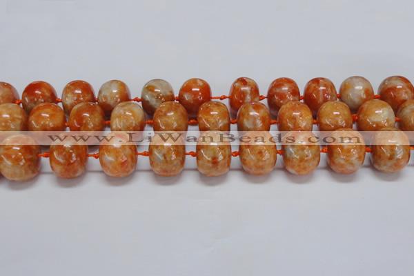 CCA461 15.5 inches 15*20mm rondelle orange calcite gemstone beads