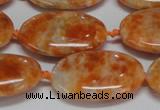 CCA484 15.5 inches 18*25mm oval orange calcite gemstone beads