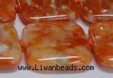 CCA495 15.5 inches 30mm square orange calcite gemstone beads