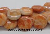 CCA55 15.5 inches 16mm flat round orange calcite gemstone beads