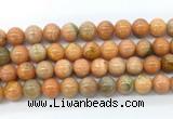 CCA554 15.5 inches 12mm round peach calcite gemstone beads