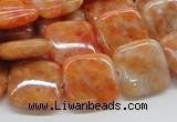 CCA57 15.5 inches 16*16mm square orange calcite gemstone beads