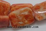 CCA60 15.5 inches 22*30mm rectangle orange calcite gemstone beads