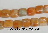 CCA71 15.5 inches 10*10mm square orange calcite gemstone beads