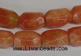 CCA76 15.5 inches 13*18mm faceted nuggets orange calcite gemstone beads