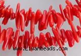 CCB02 15.5 inch 2*8mm irregular branch red coral beads Wholesale