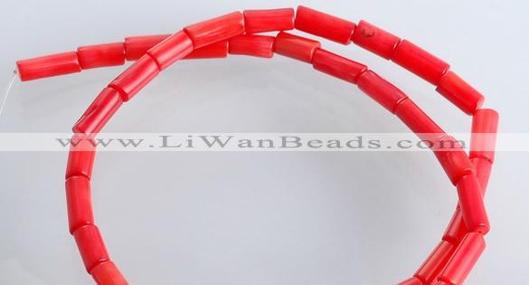 CCB05 15.5 inches 5*10mm column shape red coral beads Wholesale