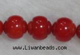 CCB08 15.5 inches 6*7mm lantern shape red coral beads Wholesale