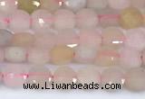 CCB1143 15 inches 4mm faceted coin morganite beads