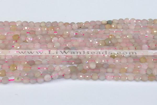 CCB1143 15 inches 4mm faceted coin morganite beads