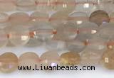 CCB1155 15 inches 4mm faceted coin sunstone beads