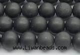 CCB1186 15 inches 6mm round matte shungite gemstone beads