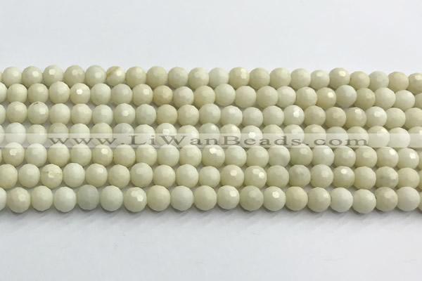 CCB1210 15 inches 6mm faceted round ivory jasper beads