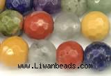 CCB1230 15 inches 6mm faceted round mixed gemstone beads