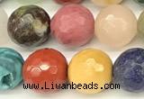 CCB1231 15 inches 8mm faceted round mixed gemstone beads