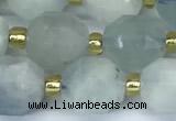 CCB1240 15 inches 7*8mm faceted aquamarine gemstone beads