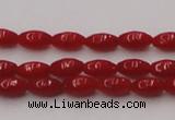 CCB130 15.5 inches 3*6mm rice red coral beads strand wholesale