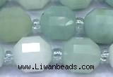 CCB1306 15 inches 9mm - 10mm faceted amazonite beads