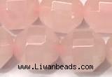 CCB1317 15 inches 9mm - 10mm faceted rose quartz turquoise beads