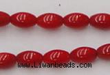 CCB133 15.5 inches 5*7mm rice red coral beads strand wholesale