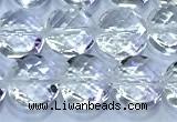 CCB1330 15 inches 8mm faceted coin white crystal beads