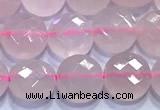 CCB1332 15 inches 8mm faceted coin rose quartz beads