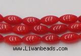 CCB134 15.5 inches 4*8mm rice red coral beads strand wholesale