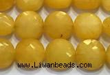 CCB1343 15 inches 8mm faceted coin jade beads