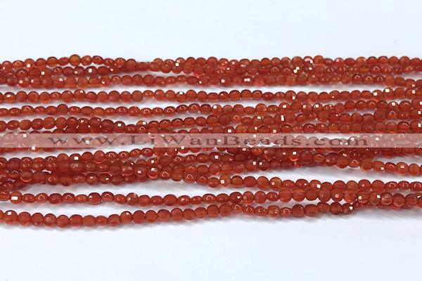 CCB1354 15 inches 2.5mm faceted coin red agate beads