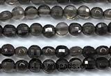 CCB1363 15 inches 2.5mm faceted coin smoky quartz beads