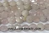 CCB1369 15 inches 4mm faceted coin morganite beads