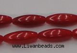 CCB137 15.5 inches 5*13mm rice red coral beads strand wholesale