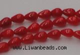 CCB139 15.5 inches 4*6mm teardrop red coral beads wholesale